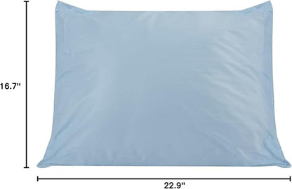 McKesson Medical Pillow [12 Count] Reusable Hospital Bed Pillows, Vinyl Cover, Fluid Moisture and Stain-Resistant, Blue, 20 in x 26 in