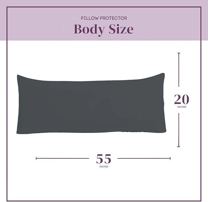 CirclesHome Pillow Protectors Single Pack Body (20 x 55) Zippered - 100% Cotton Breathable Pillowcases - Protects Pillows from Dirt, Dust and Debris (Body- Single Pack - 20x55)