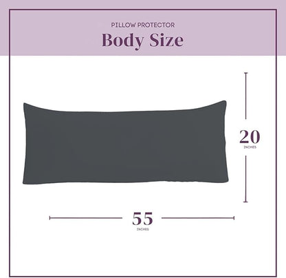 CirclesHome Pillow Protectors Single Pack Body (20 x 55) Zippered - 100% Cotton Breathable Pillowcases - Protects Pillows from Dirt, Dust and Debris (Body- Single Pack - 20x55)