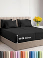 Extra Deep Split King Sheet Set - 7 Piece Breathable & Cooling Sheets - Hotel Luxury Bed Sheets Set - Easy & Secure Fit - Soft, Wrinkle Free & Comfy Sheets Set - Black Sheet Set w/Extra Deep Pockets