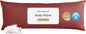 Goose Down Body Pillows for Adults, Large Body Pillow for Side Sleeper, Hugging Feather Body Pillow Insert, Cooling Full Length Long Pillow for Bed with 100% Organic Cotton Shell, (Burgundy 20"x72")