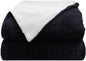 Comfort Lab Reversible Flannel Sherpa Throw Blanket - Elegant Fluffy Throw Blankets for Couch and Home Decor - Anti Pilling Non Shedding Cozy & Warm Fleece Throws - Kids/Pet (40" x 50") - Navy