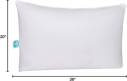 Pure Dream Firm Pillow - King Pillow Medium Support, King Size 20x36 Inch Goose Feather Down Pillows, 100% Cotton Shell, Pack of 1