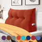 WOWMAX 100% Cotton Corduroy Headboard Pillow – Twin Size Back Support Reading Wedge for Bed & Daybed, Plush Handmade Bolster Cushion with Removable Cover, Cozy Bed Rest Pillow, Rusty Orange
