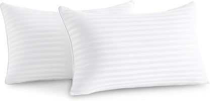 Oubonun 14 x 22 Throw Pillow Inserts, Firm and Fluffy Decorative Pillows for Couch Bed Sofa with Soft Cotton Cover White Cushion with Down Alternative Pack of 2