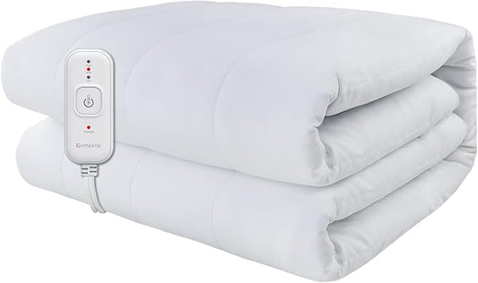 Comfytemp Heated Mattress Pad Mini Twin Size 31" x 55", Single Controller Quilted Electric Mattress Pads with 7- Layer Structure, 3 Heat Settings, 10H Auto-Off, Gifts for Grandma Mom Wife, Washable
