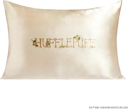 Kitsch x Harry Potter Hufflepuff Satin Pillowcase with Zipper – Double-Sided Crest Design – Better Than Silk Pillowcase – Perfect for Kids Rooms & Toddler Bed Time Pillow Case –Queen/Standard 19x26