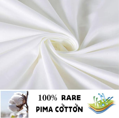 100% Supima Cotton Sheets 600 Thread Count,Bed Sheet Set Queen Size Sheets 4 Pieces,Soft & Silk Sateen Weave, Fits Mattress Up to 18",Deep Pocket, Breathable & Fade Resistant(Pure White,Queen)