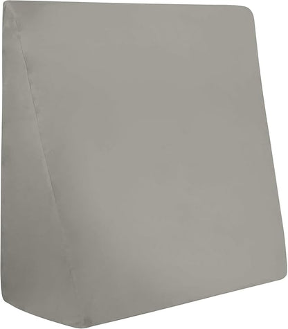 CirclesHome Wedge Pillow Cover 100% Cotton, Zippered Wedge Pillow Case Protector, Soft, Hypoallergenic & Breathable - Light Grey, (25Wx26Lx10)