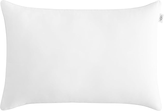 UGG Cooling Pillow Standard Size Pillow Hotel Style for Stomach, Back or Side Sleepers, Washable Cover Down Alternative for King Beds, 20-inch x 36-inch, White