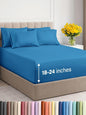 Extra Deep Full Sheet Set - 6 Piece Breathable & Cooling Sheets - Hotel Luxury Bed Sheets Set - Easy & Secure Fit - Soft, Wrinkle Free & Comfy Sheets Set - Denim Blue Sheet Set with Extra Deep Pockets