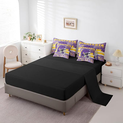 Erosebridal 7 Pieces Classic Sports Bed in A Bag King Football Comforter Sets with Sheets Seasonal Color Football Bedding Set for Men Women Seasonal Color City Silhouette Bed Set