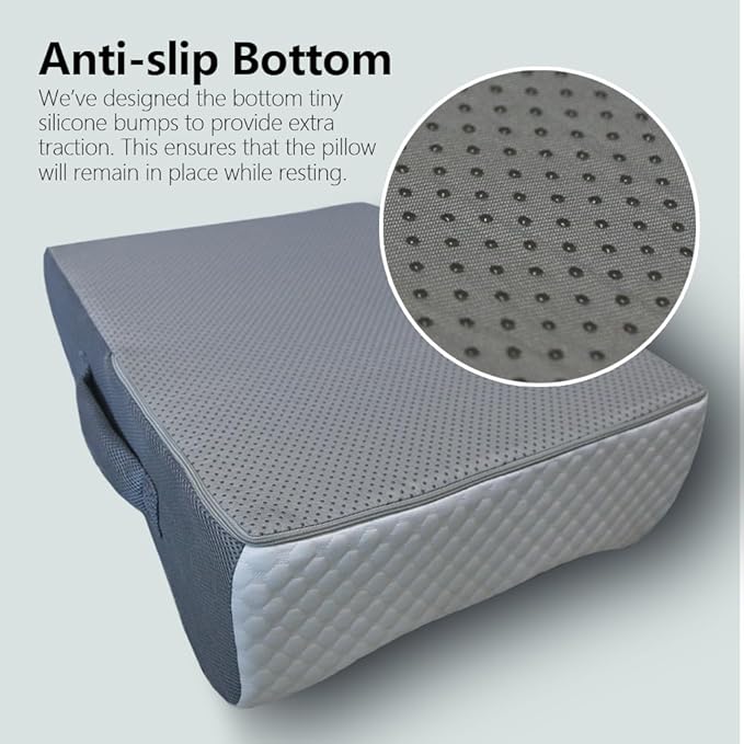 Leg Elevating Pillow Leg Elevation Pillow for Legs/Knee/Ankle Post Surgery Memory Foam Cooling Fabric Eases Legs/Feet/Calves Pressure Speeds Post Surgery Recovery