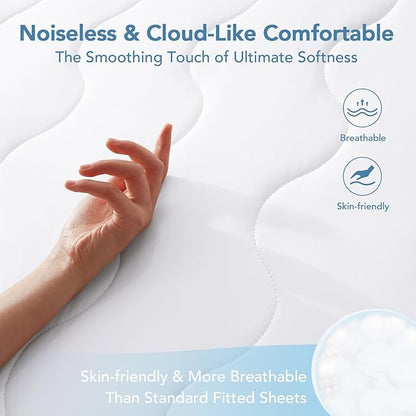 Instant Cool California King Mattress Pad for Hot Sleepers, Waterproof Cooling Mattress Topper Cover with TriSupport 3D Tech, Cloud-Like Mattress Protector Pad