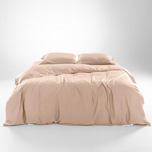 Olive + Crate Tencel Eucalyptus Cooling Duvet Cover Set - Hypoallergenic, Lyocell Tencel Duvet Cover - Temperature Regulating with Hidden Button Closure & Corner Ties - King Size [Terracotta Clay]
