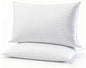 Flat Ultra Thin Bed Pillows Standard Size Pillow Set of 2 Extra Soft Down Alternative for Stomach Side Back Sleeper Hotel Collection 20x26inches