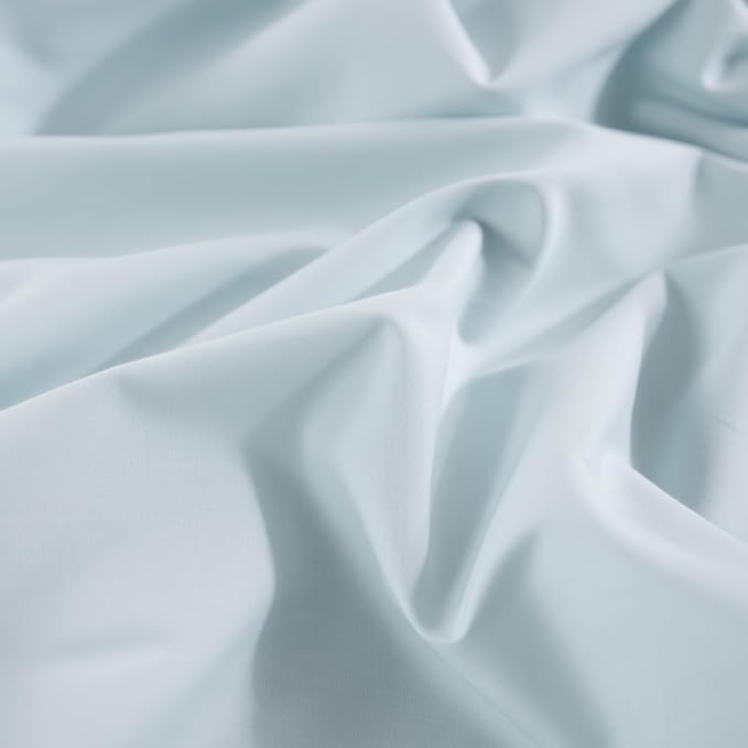 NEXHOME PRO Duvet Cover Set King Size Linen Look Textured Organic Natural 100% Washed Cotton Duvet Cover 3 Pieces Bedding Set with Zipper Closure, Breathable, Soft, Light Baby Blue (No Comforter)