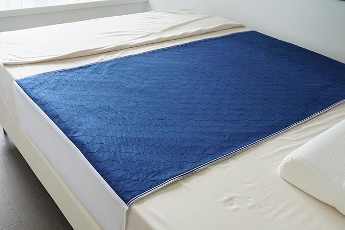 Pack of 2 Cotton Top-Layer Reusable Tuckable Underpads 34"X60" Incontinence Bed Pads Washable 21" Wings