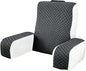 Bed Reading Pillow Back Support with Arms, Removable Pillowcase for Book Working Gaming Resting Watching TV, Gray White/20in