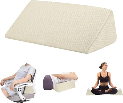 Small Wedge Pillow, Small Wedge Pillow for Sleeping, Foam Wedge for Yoga, Laptop, Memory Foam Positioning, Foam Pillow for Chair, Provide Support and Relieve Fatigue(Apricot-17.7")