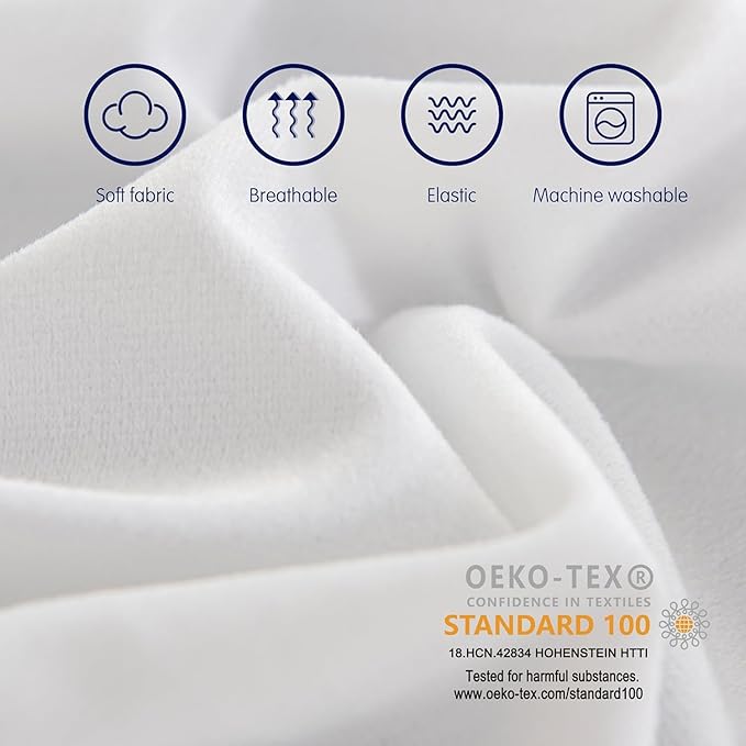 SyMax 7.8"x76" Body Pillow for King Bed, Memory Foam Bolster w/Removable Velvet Cover, Headboard Gap Filler Pillow, White