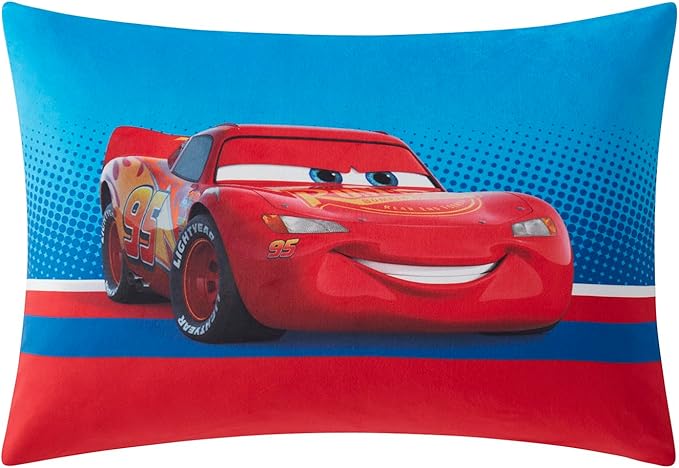 Northwest Disney Pixar Cars Bed Pillow - Cloud-Like Filled Bed Pillow for Sleeping with Removable Cover - 20" x 30" Full Size Pillow for Kids with Popular Characters