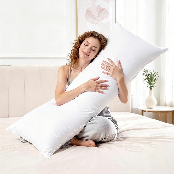 Long Body Pillow Insert - Extra Soft & Breathable Full Length Pillow for Side Sleepers & Pregnancy Support 24x71inch