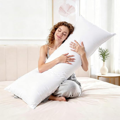Long Body Pillow Insert - Extra Soft & Breathable Full Length Pillow for Side Sleepers & Pregnancy Support 24x71inch
