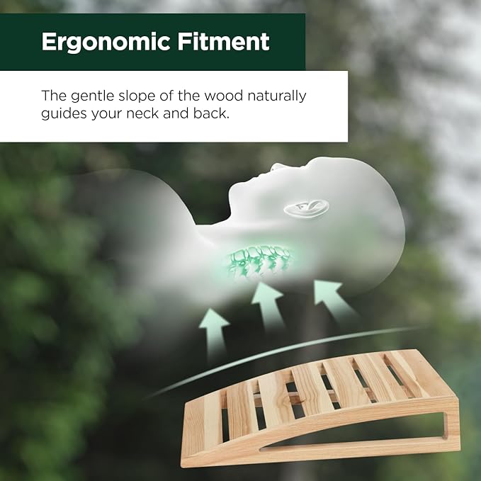 Sauna Headrest - Handmade from Finnish Pine Wood - Ergonomic Neck Support Pillow