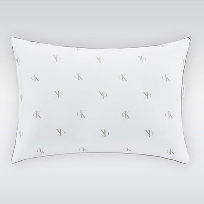 Calvin Klein Logo Medium 20" x 36" King Size Set of 2 Bed Pillows for Sleeping, White