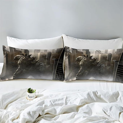 Duvet Cover Set Boys Twin Size Printing Comforter Cover Bedding Set 3D Cartoon Soft Microfiber 1 Piece Duvet Cover 2 Pieces Pillow Shames No Comforter Inside (Dino35, Twin)