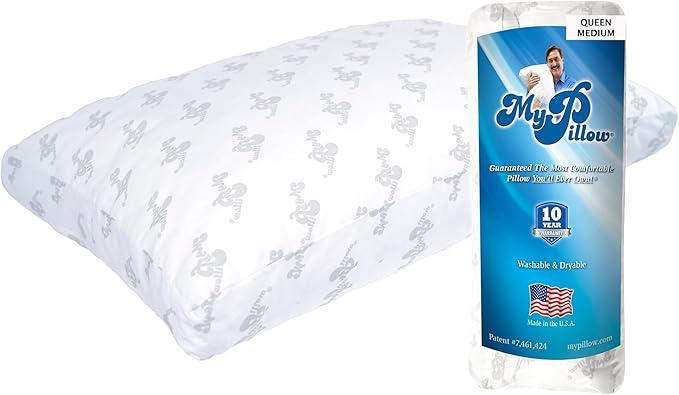 MyPillow Bedding Bed Pillows for Sleeping Queen Size, Gusseted Pillow for Back, Stomach or Side Sleepers Premium Pillow [Queen, Medium]