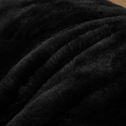 A Nice Night Faux Fur Reading Pillow Bed Wedge Large Adult Children Backrest with Arms Back Support for Sitting Up in Bed/Couch for Bedrest,Black