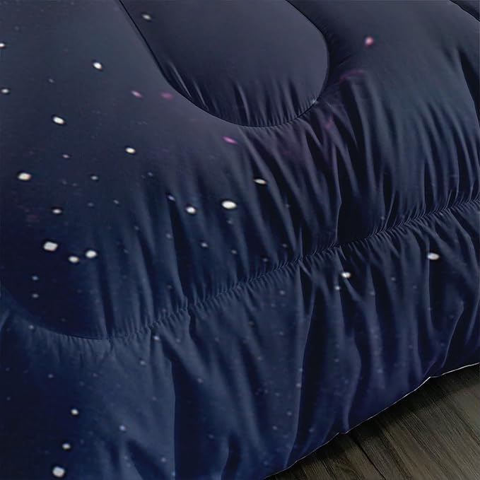 Glowing Jellyfish Comforter Set Queen Size,Galaxy Space Planet Rocket Print Comforter Set for Kids Teens Boys Girls Room Decor,Universe Sea Creatures Bedding with 2 Pillowcases.