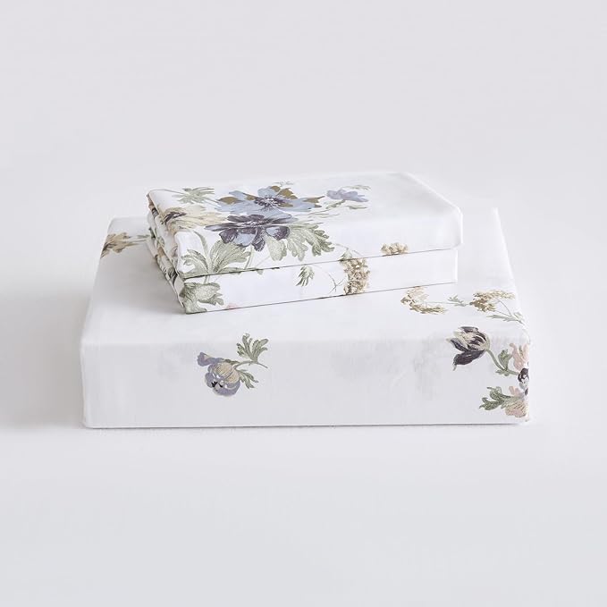 100% Cotton Duvet Cover Queen Size Vintage Floral Duvet Cover Set with Zipper Closure & Corner Ties 3 Pieces Botanical Bedding Sets Soft and Lightweight Comforter Cover for All Seasons