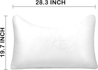 Shredded Memory Foam Pillows for Deep Sleep Bed Pillow forNeck Support with Removable & Washable Cover, Cooling Pillow for Neck PainRelief Pillow for Shoulder & Back & Side Support