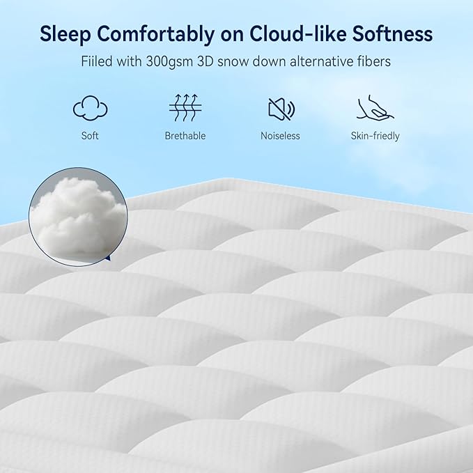 ELEMUSE 3 Inch Cooling Memory Foam Mattress Topper Twin, 2 Inch Pressure-Relieving Memory Foam and 1 Inch Thick Soft Viscose Made from Bamboo Pillow Top for Hot Sleepers, Removable & Washable Cover
