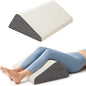 Knee Wedge Pillow for After Surgery, Leg Elevation Pillow for Knees Ankles Hip Back Pain Relief, 8" Triangle Leg Pillow for Swelling Blood Circulation, Knee Pillow for Sleeping, Washable Cover, Grey