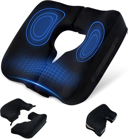 IFOYO Bed Sore Cushions for Butt, Memory Foam Tailbone Pain Relief Cushion, T-Shaped Anti-Slip Bedsore Pressure Relief Pillow for Sleeping & Sitting, Post-Surgery, Wheelchair Users, Washable Cover
