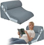 3PCS Wedge Pillow Set for After Surgery, Wedge Pillow for Acid Reflux Relief, Adjustable 9&12inch for Headboard, Orthopedic Memory Foam for Neck&Back Support,Grey