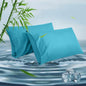 Queen Pillowcases, Cooling Viscose from Bamboo Pillow Covers with Envelope Closure, Soft Moisture-Wicking for Hot Sleepers, Hair and Skin-Friendly, Blue, 2 Pack