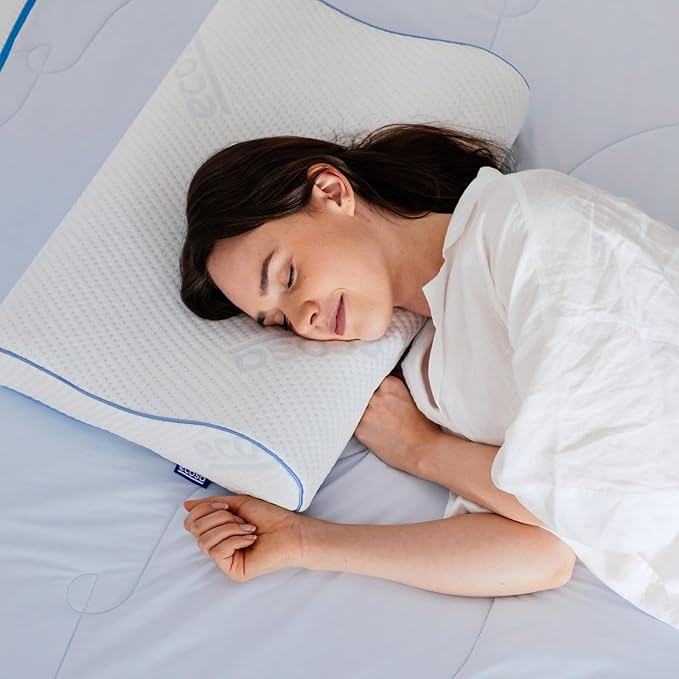 Ecosa Cooling Gel Memory Foam Pillow, Adjustable Memory Pillow, Travel Pillows for Sleeping, Cervical Neck Pillow for Sleeping, Soft Pillows for Side Sleepers