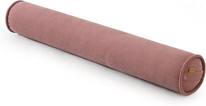 Long Round Body Pillow for Adults – Corduroy Cervical Roll Bolster Pillow, Firm Support for Spine Alignment & Side Sleeping,59 x 7.87 Inches,Brick Brown