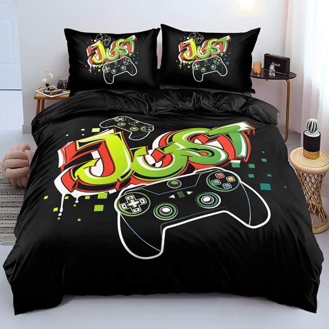 3D Print Paiting Gamepad Duvet Cover Set Gaming Comforter Cover Queen Size Bed Set Gamer Beddings Boy Kid Bedroom Decorations