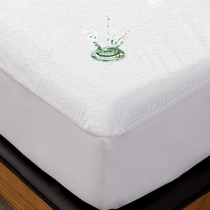 Twin XL Size Waterproof Mattress Cover, Premium Terry Top Mattress Cover, Breathable, Noiseless, Cooing & Machine-Washable Bed Cover with 21" Deep Pocket