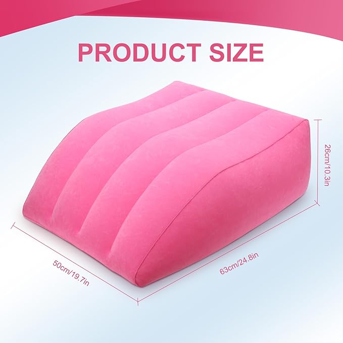 Inflatable Leg Pillow, Wedge Pillow for Sleeping, Portable Wedge Pillow, Improve Circulataion and Reduce Swelling, for Sleeping, Recovery, Pregnant (Pink)