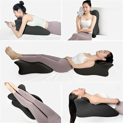 Double-use Pillow Memory Foam Ergonomic Wedge Pillow and Reading Pillow– Support for Butt Cushion Neck, Back & Legs – Ideal for Sleeping, Reading, Removable Washable Cover