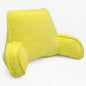 Super Soft Velvety Backrest Reading Bed Rest Pillow with Arms and Pockets 18" H for Sitting in Bed Couch Sofa, Back Support Wedge Cushion with Removable Cover, 20" x 18" x17", Butter Yellow