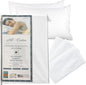 National Allergy Premium 100% Cotton Zippered Pillow Protector - King Size - White - 300 Thread Count - Hypoallergenic Bed Pillowcase with Zipper - Breathable Encasement Cover