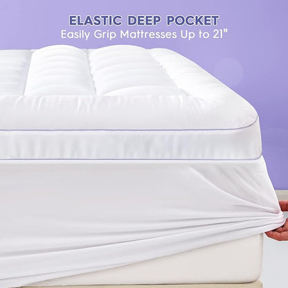 ABENE Twin XL Dual Layer 3 Inch Memory Foam Mattress Topper for College Dorm Room, 2 Inch Memory Foam Plus 1 Inch Soft Extra Long Pillowtop Mattress Pad Cover, Thick Bed Topper for Back Pain